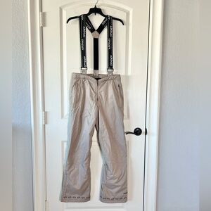 Spyder Ski Pants with Suspenders Tan and Black size 8